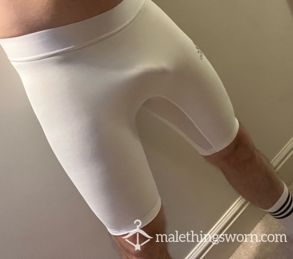 REDUCED White Adidas Compression Shorts