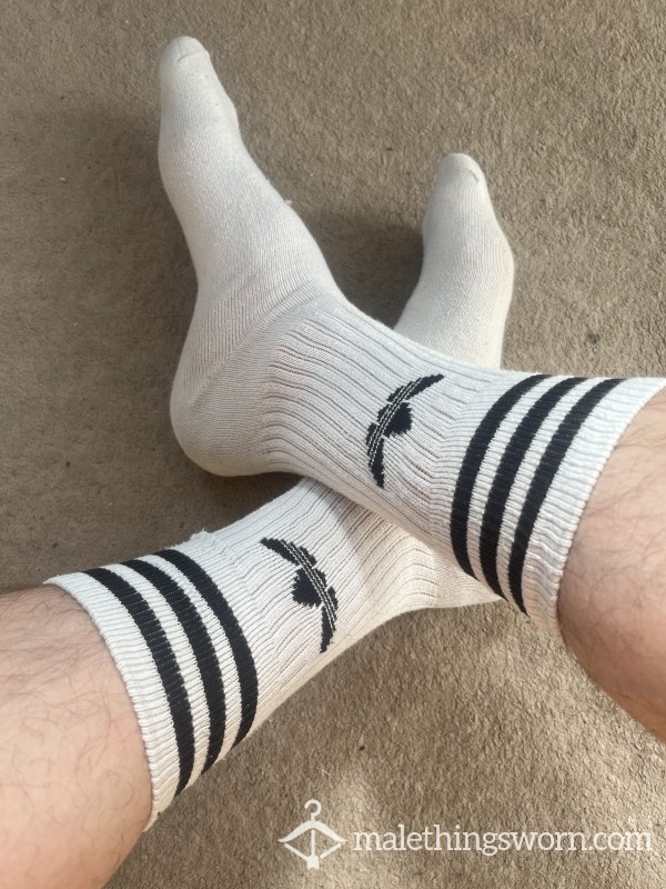 White Adidas Sports Sock