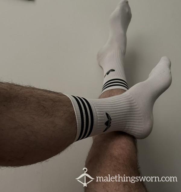 White Adidas Sports Socks