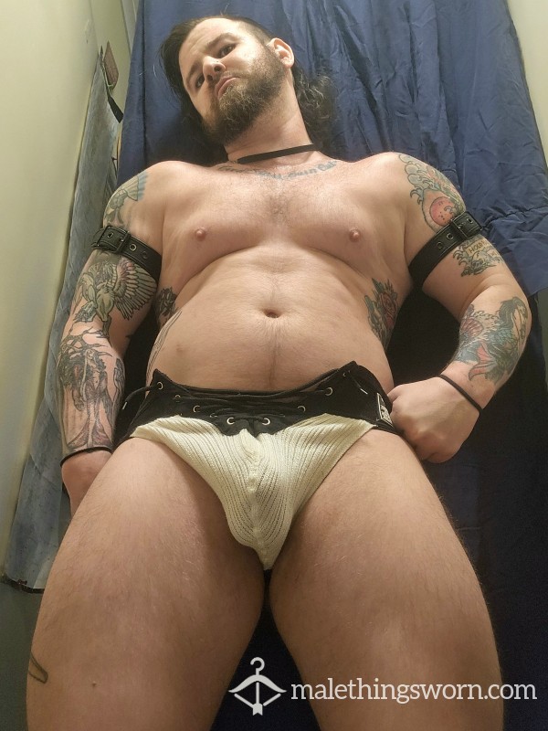 White And Black Lace Up Jock