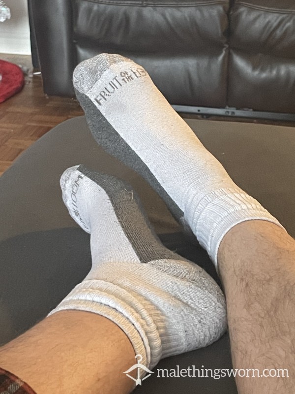 White And Grey Sport Socks