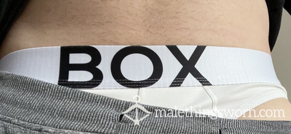White BOX Briefs - Worn And Customised To Your Liking - Musky, Stained, Sweaty - You Decide