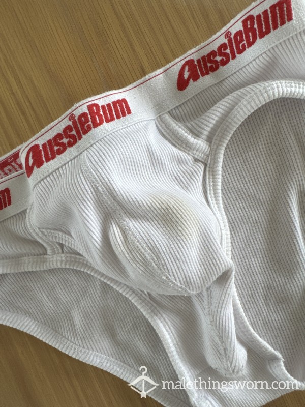 White Briefs With Pee Stains