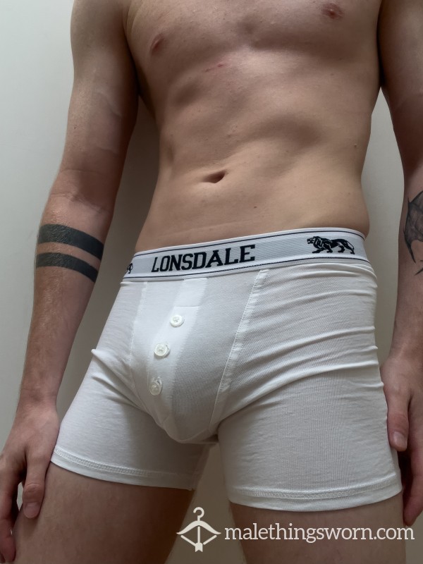 White Button Fly Lonsdale Boxer Briefs