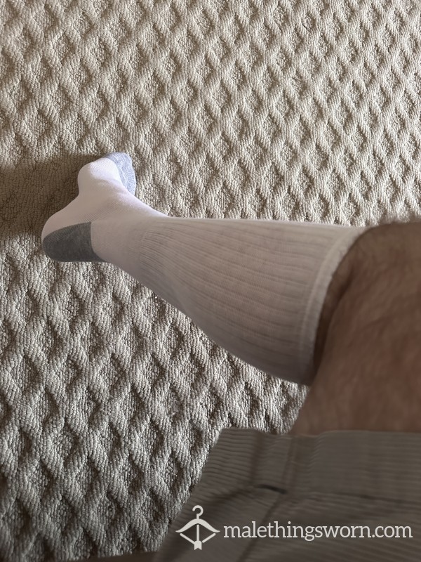 White Crew Socks - Cum Drenched And Worn