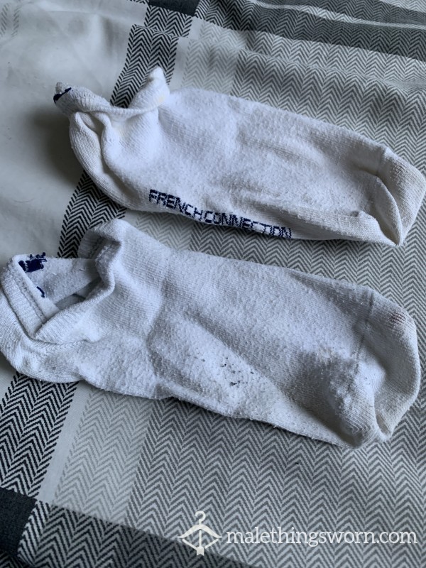 White French Connection Ankle Socks