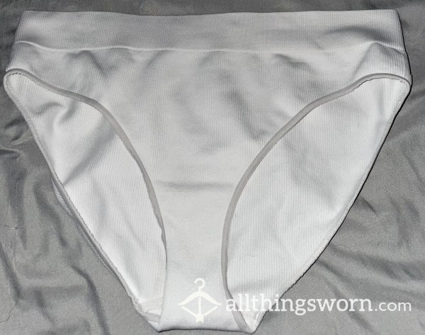 White Full Brief Knickers X2
