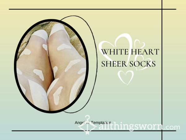 White Heart Sheer Socks