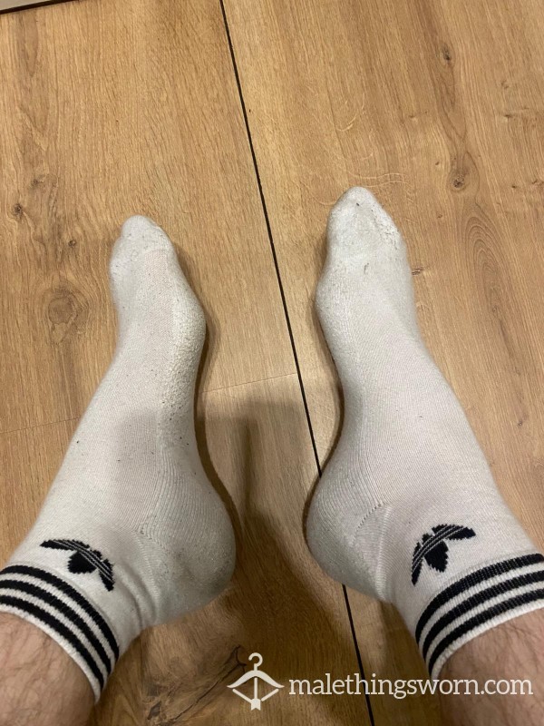 White Long Adidas Socks