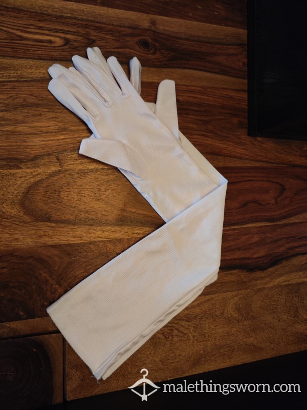 White Long Maid Gloves