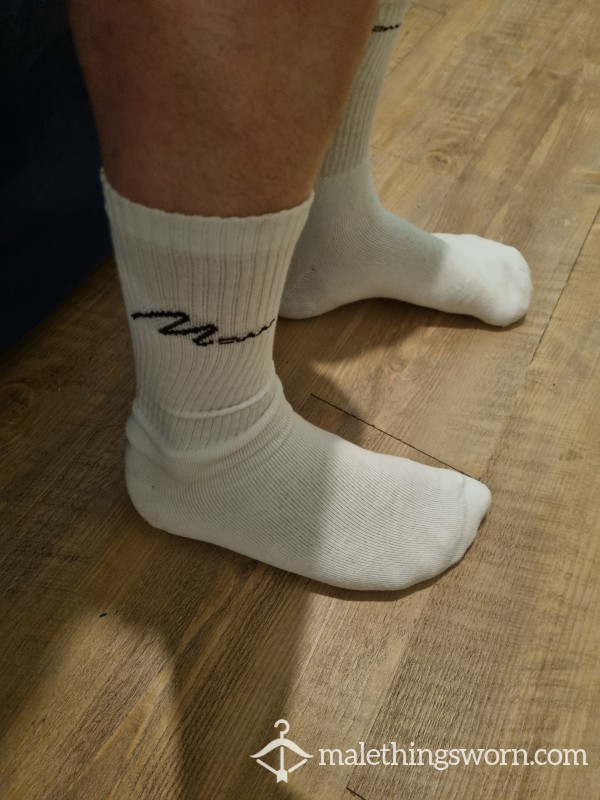 White MAN Socks