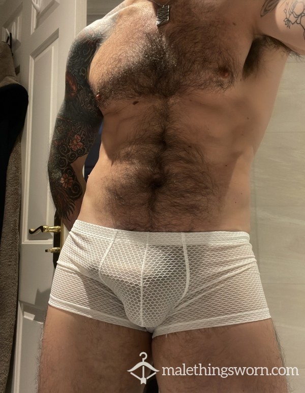 White Mesh Boxers Worn And More