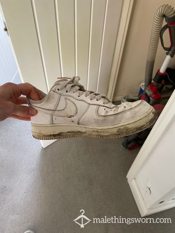 White Nike Air Force Trainers * Ruined