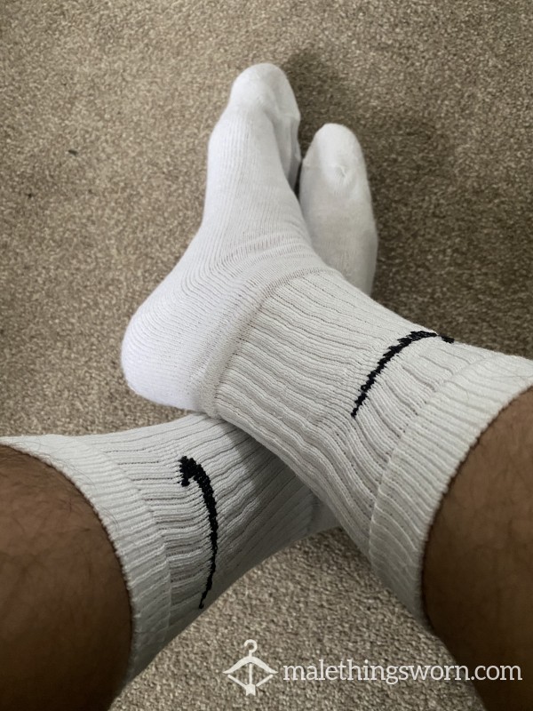 White Nike Sports Socks