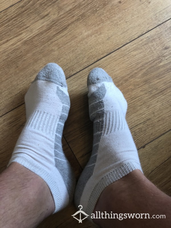 White Trainer Socks, Smelly And Well Worn