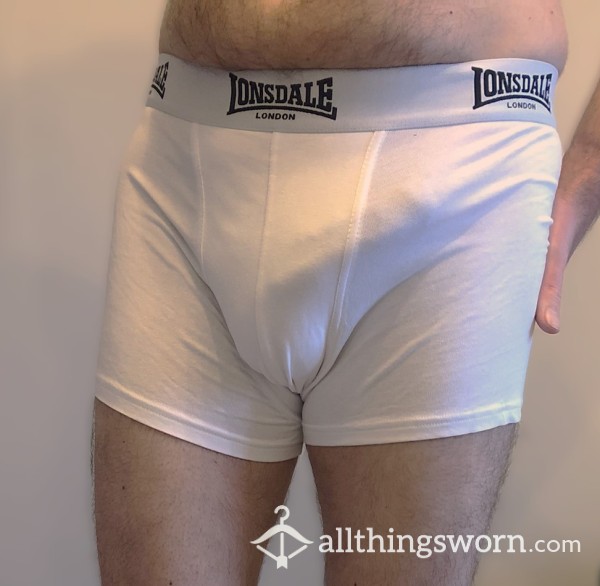 White Boxer Shorts Off & Cock Out...