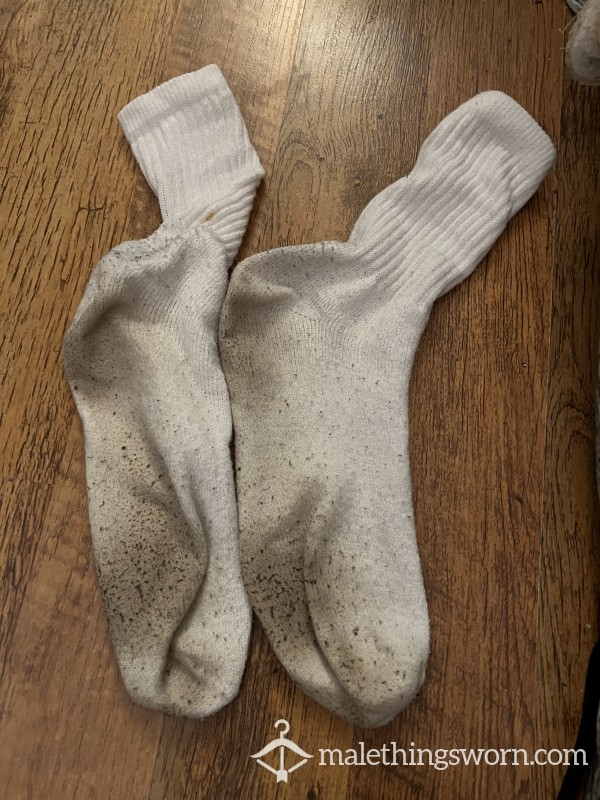 White Tube Socks Worn For Week