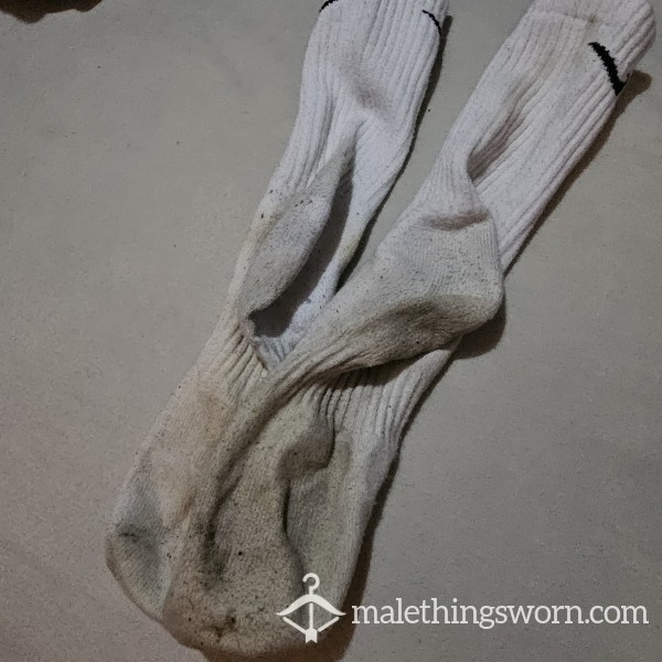 White, Well Not So White Used Nike Socks, Bit Crispy 🐷
