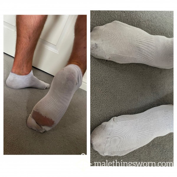 White Well Worn White Socks
