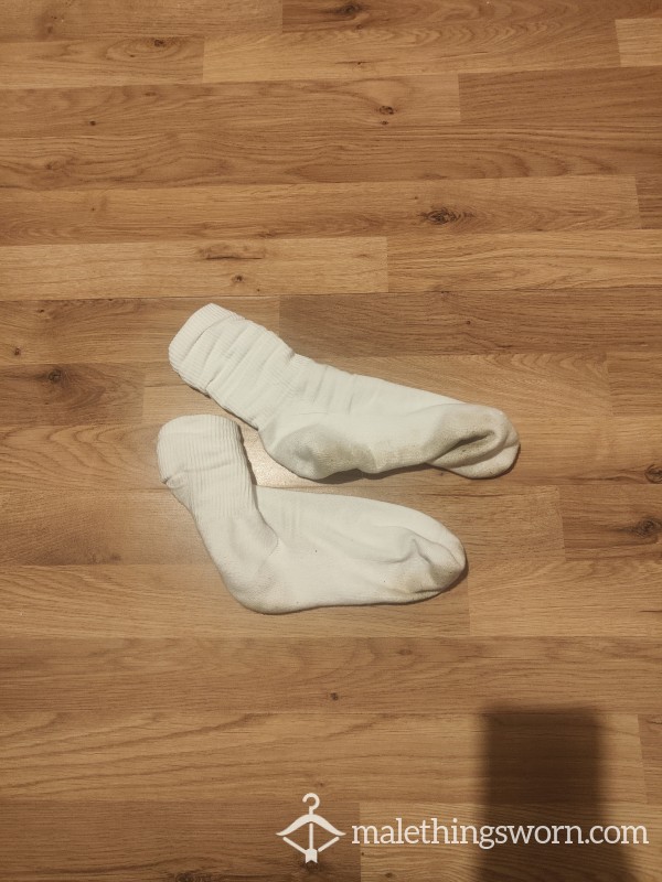 White Worn Socks