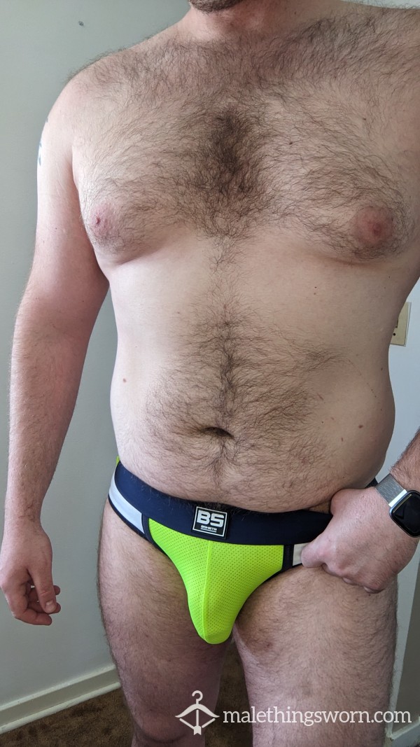 Worked Out In/worn Yellow/blue/white Jock!