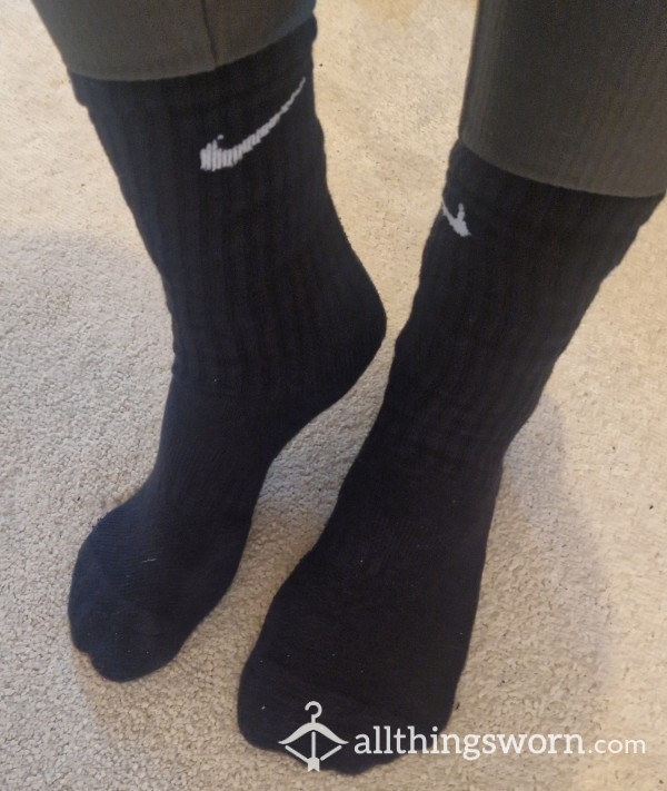 Worn All Day Black Nike Socks Size 5 Feet