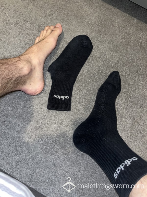 Worn Black Adidas Gym/work Socks