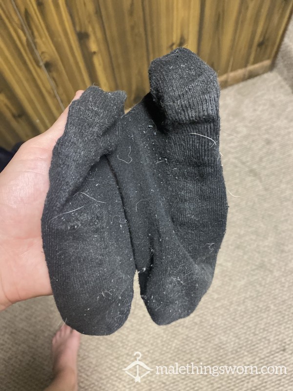 Worn Black Adidas Socks
