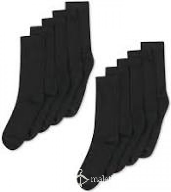 Worn Black Hanes Athletic Crew Socks