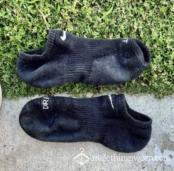 Worn Black Nike Ankle Socks
