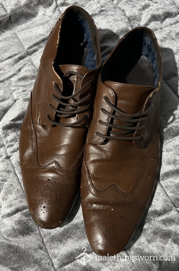 Worn Brown Leather Shoes