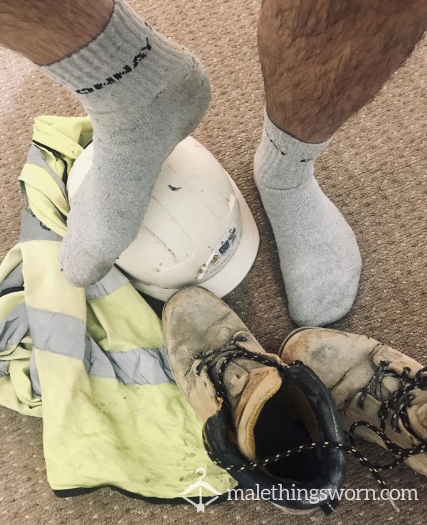 Worn Cream Workman’s Socks