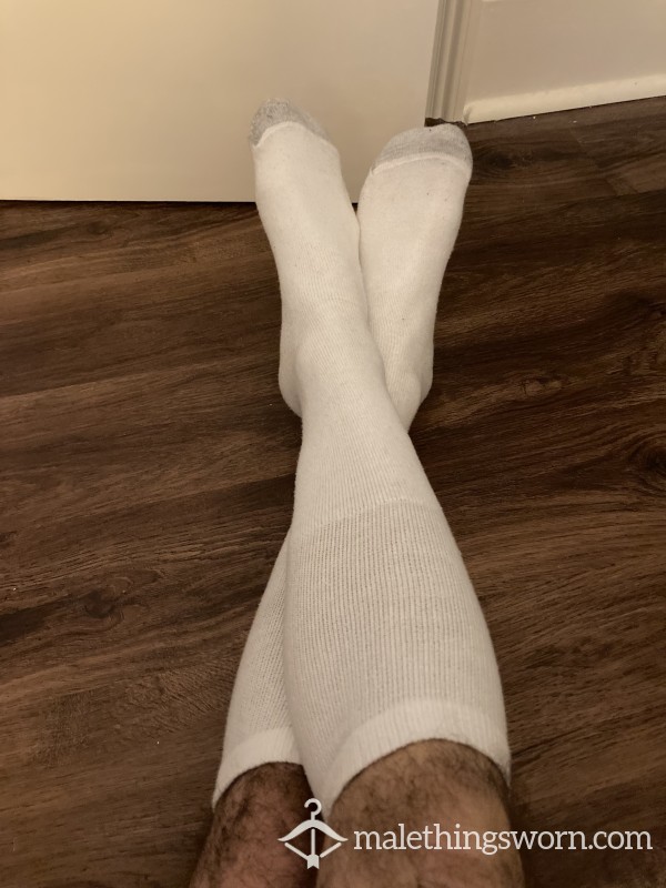 Worn Hanes White Tube Socks
