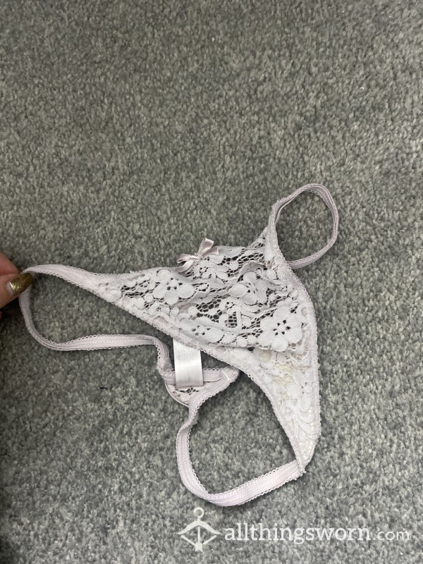 Worn Out Lace Thongs