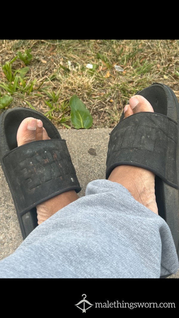 Worn Out Slides. Extremely Torn And Distressed. Super Stinky/rank!