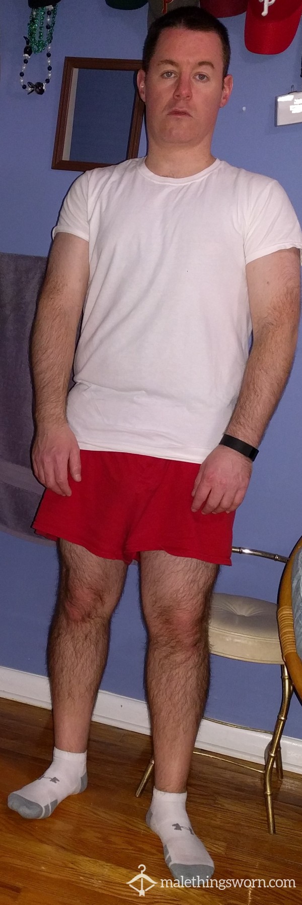 Worn Out Sweaty Red Boxers Large