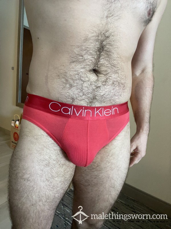 Worn Red Calvin Klein Briefs