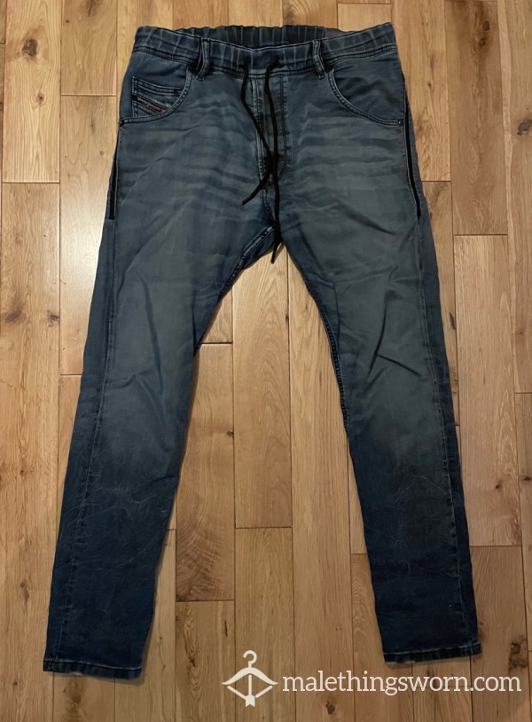 Worn & Used Diesel Skinny Jog Jeans With Crotch Hole - Ready To Be Torn Apart photo