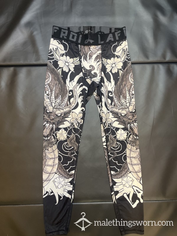 XL Lafroi White + Black Jiu-Jitsu Compression Pants
