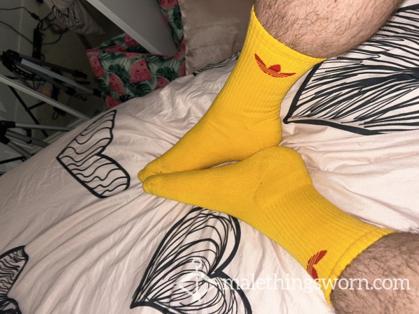 Yellow Adidas Socks