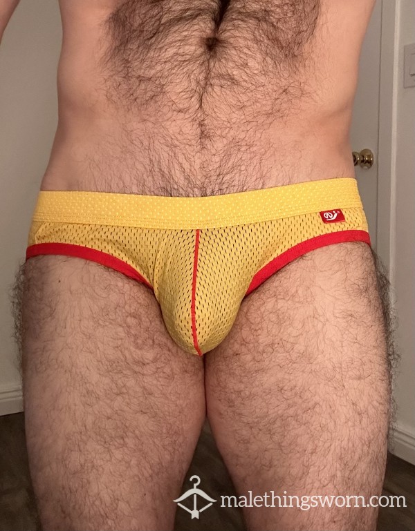 Yellow And Red Jock Strap