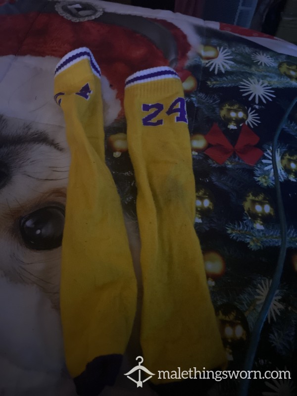 Yellow Kobe 24 Socks Last Pair