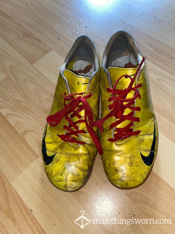 Yellow Nike Soccer Sneaker Shoes photo