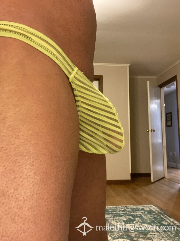 Yellow See Through Thongs
