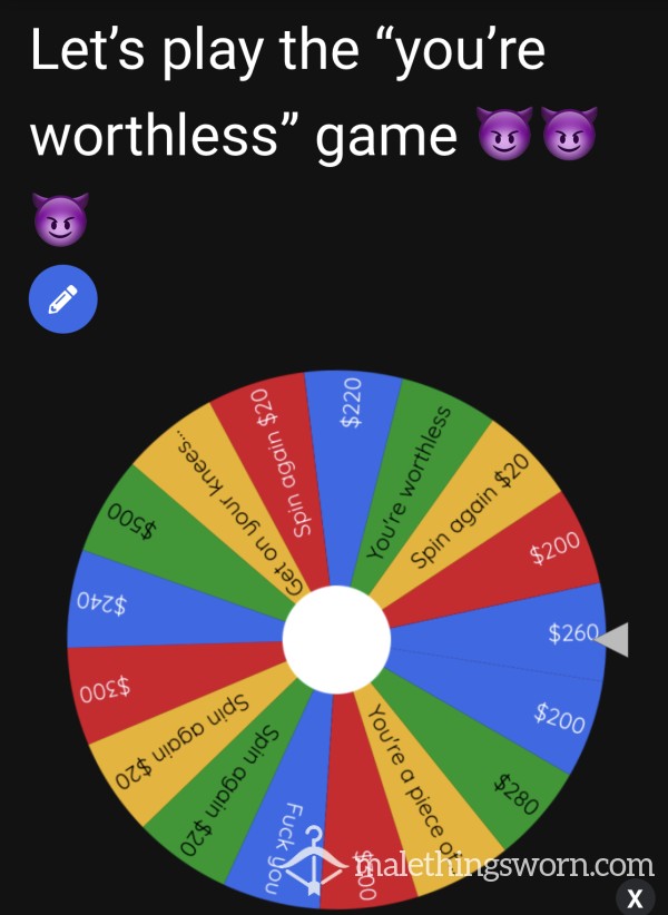 You’re Worthless Game