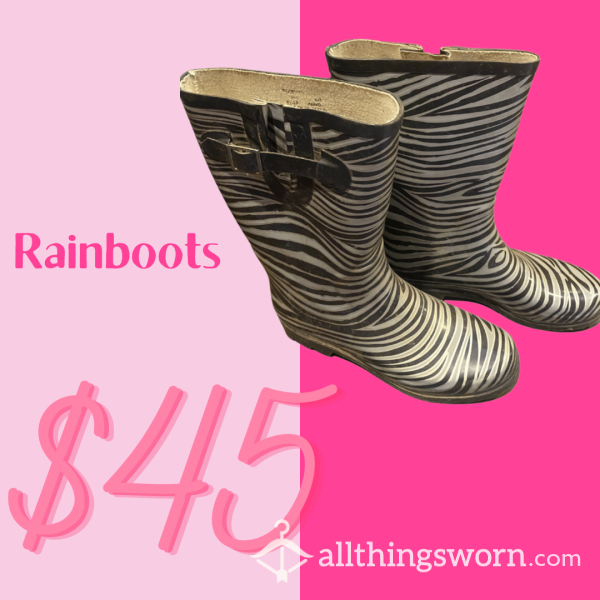 Zebra Rainboots!!